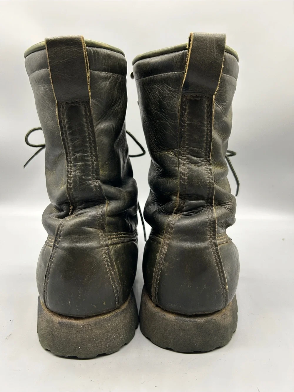 Vintage Ted Williams Sears Men's US 9.5D Boot Green Leather Work Combat Boots